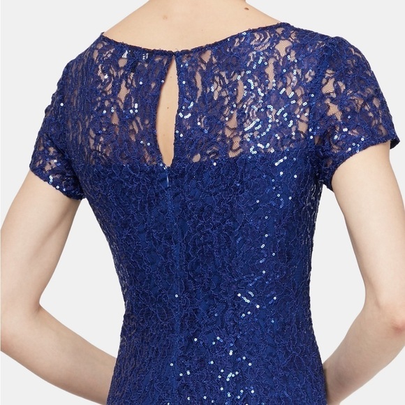 SLNY Classic and elegant, SL Fashions' sequin-scattered lace dress NWT SIZE 6 - Picture 4 of 8